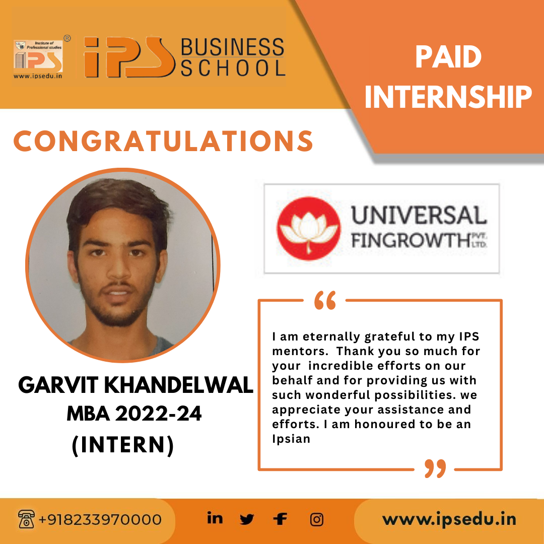 Garvit Khandelwal Universal Fingrowth Campus Placement