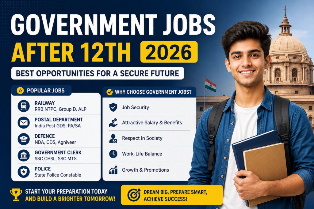 Government Jobs After 12th 2026 