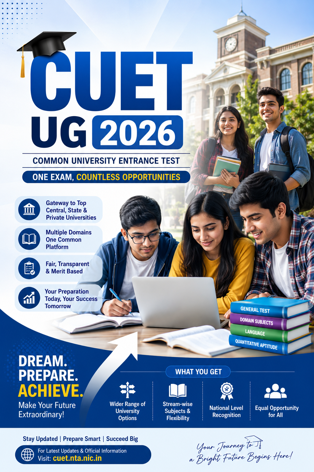 Students preparing for CUET UG 2026 entrance exam