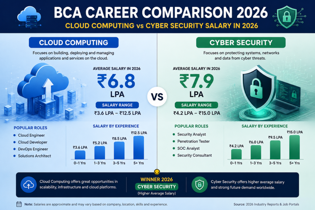 BCA Cloud Computing vs Cyber Security Salary